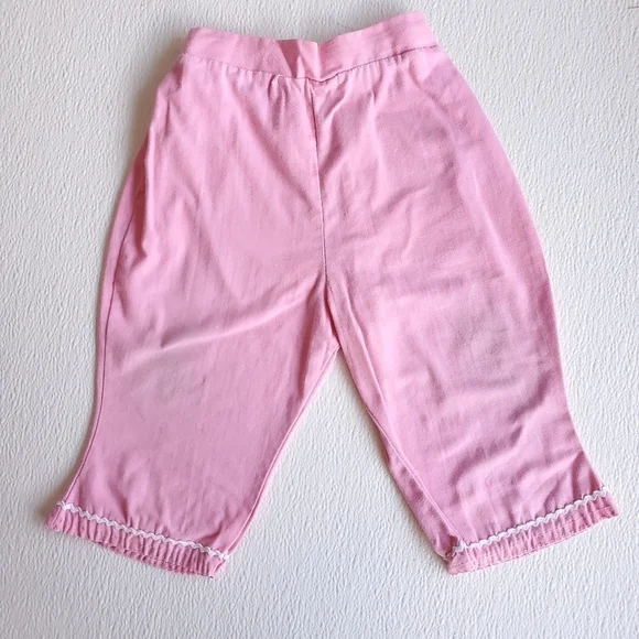 Vintage 2 Piece Top & Bottom Outfit Pink Dutch Girl Baby 12 Months  - Picture 7 of 7